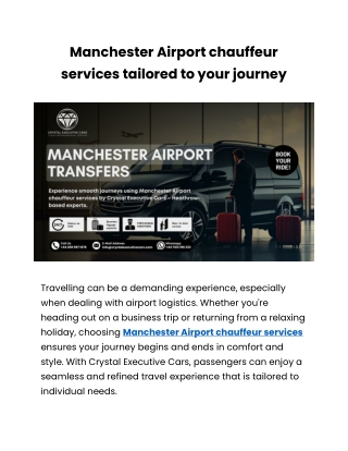 Manchester Airport chauffeur services made simple