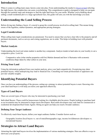 The Ultimate Guide to Finding the Right Land Buyer