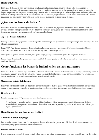 Cómo funcionan los bonos de lealtad en los casinos mexicanos