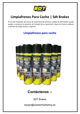 Limpiafrenos Para Coche  Sdt Brakes