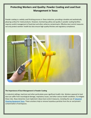 Protecting Workers and Quality Powder Coating and Lead Dust Management in Texas