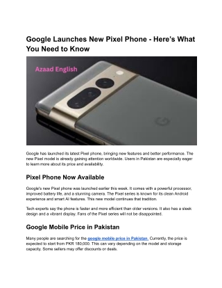 Google Launches New Pixel Phone - Here’s What You Need to Know (1)