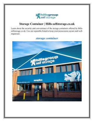 Storage Container Hills-selfstorage.co.uk