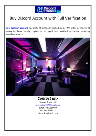 Buy Discord Account with Full Verification