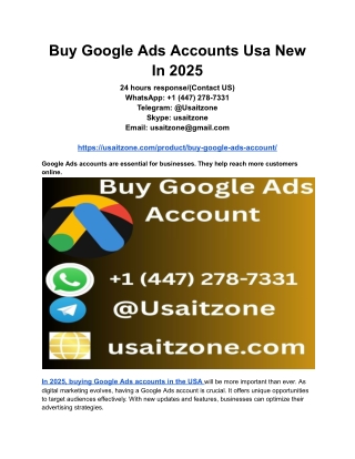 Buy Google Ads Accounts Usa New In 2025