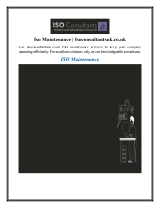 Iso Maintenance  Isoconsultantsuk.co.uk
