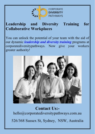 Leadership and Diversity Training for Collaborative Workplaces