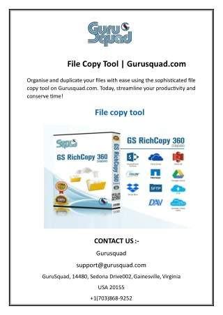 File Copy Tool | Gurusquad.com