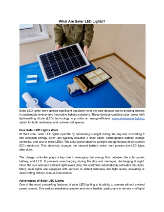 What Are Solar LED Lights?