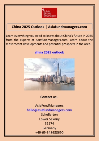 China 2025 Outlook Asiafundmanagers.com