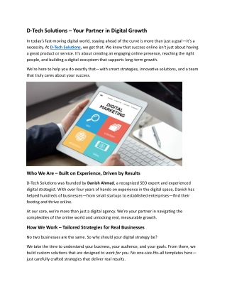 D-Tech Solutions – Your Partner in Digital Growth