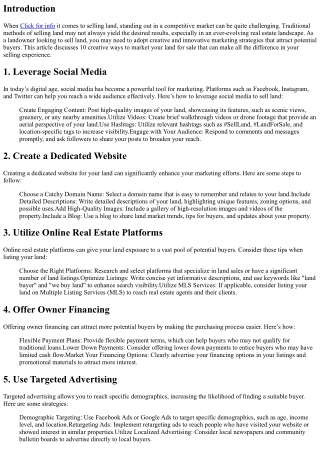 10 Creative Ways to Market Your Land for Sale