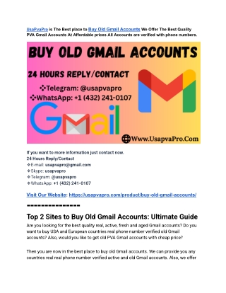 Top 3 Trustable Marketplace to Buy Old Gmail Accounts