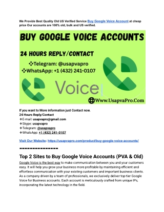 5 Trustable Platform To Buy Google Voice Accounts