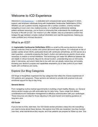 ICD Experience