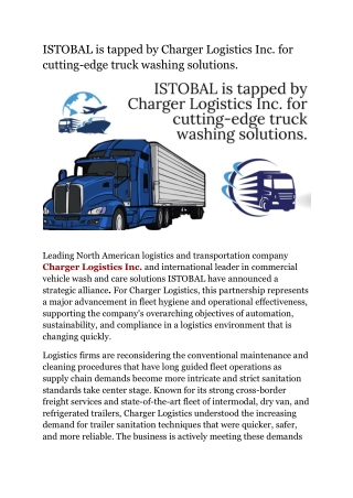 Innovative Fleet Washing: Charger Logistics & ISTOBAL Partnership