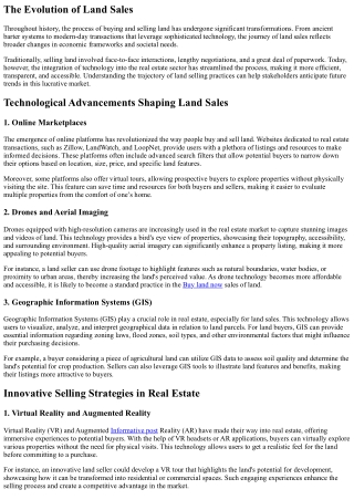 The Future of Selling Land: Technology and Innovation in Real Estate
