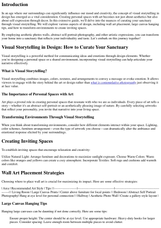 Visual Storytelling in Design: How to Curate Your Sanctuary