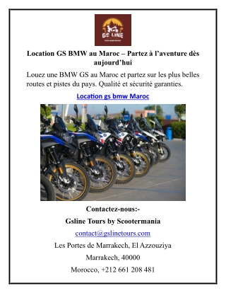 Location GS BMW au Maroc – Partez à l’aventure dès aujourd’hui