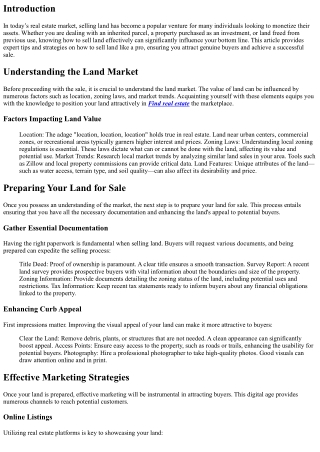Sell Land Like a Pro: Expert Tips and Strategies