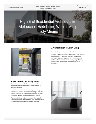 Luxury Architects Melbourne