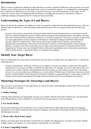 The Ultimate Guide to Finding the Right Land Buyer