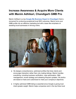 Increase Awareness & Acquire More Clients with Manim Adhikari, Chandigarh GMB Pro