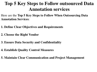 Top 5 Key Steps to Follow When Outsourcing Data Annotation Services