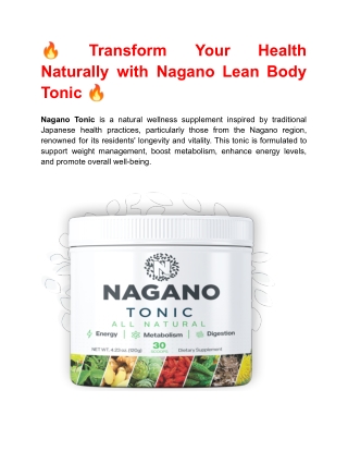 Nagano Tonic