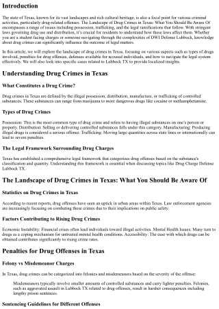 The Landscape of Drug Crimes in Texas: What You Should Be Aware Of