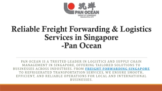 Pan Ocean | Trusted Logistics & Supply Chain Management Company Singapore