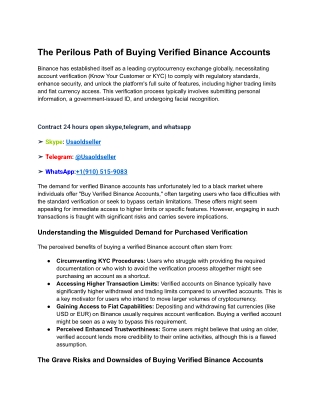 The Perilous Path of Buying Verified Binance Accounts