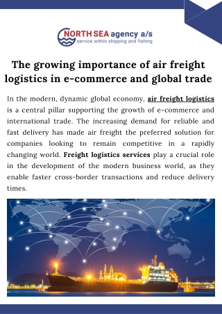 The growing importance of air freight logistics in e-commerce and global trade