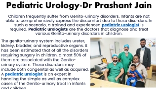 Pediatric Urology-Dr Prashant Jain