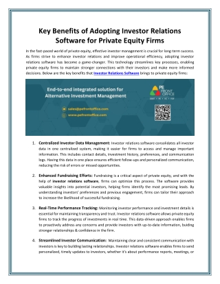 Key Benefits of Adopting Investor Relations Software for Private Equity Firms
