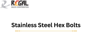 SS Hex Bolt Manufacturers