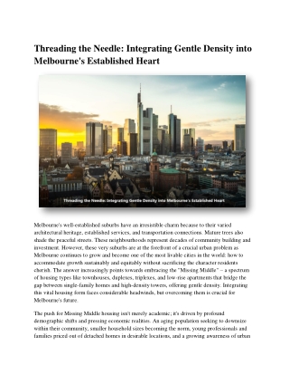 Threading the Needle_ Integrating Gentle Density into Melbourne's Established Heart