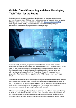 Qollabb Cloud Computing and Java_ Developing Tech Talent for the Future