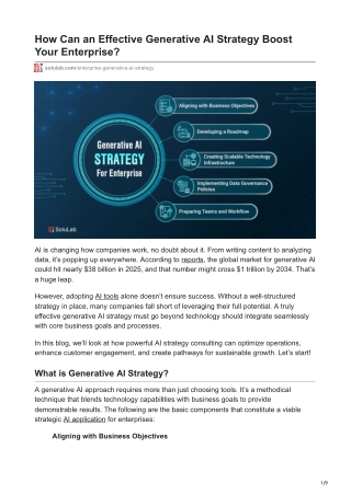 How Can an Effective Generative AI Strategy Boost Your Enterprise