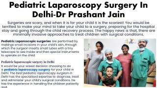 Pediatric Laparoscopy Surgery In Delhi-Dr Prashant Jain