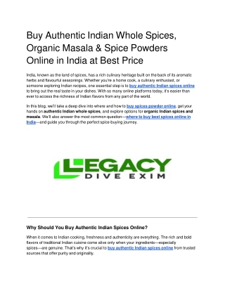 Buy Authentic Indian Whole Spices, Organic Masala & Spice Powders Online in India at Best Price