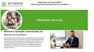 Bankruptcy Servicing Platform