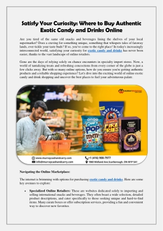 Satisfy Your Curiosity - Where to Buy Authentic Exotic Candy and Drinks Online