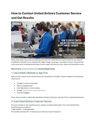 How to Contact United Airlines Customer Service and Get Results
