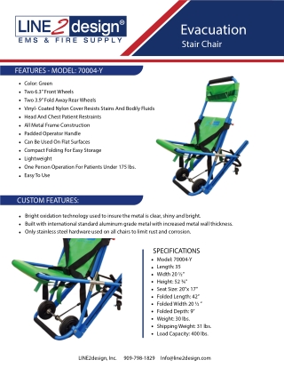 EMS Stair Chair - Medical Emergency Patient Lift Transfer