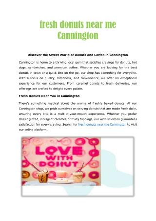 fresh donuts near me Cannington