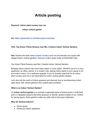 Top Indoor Plants Nursery near Me _ Creative Indoor Vertical Gardens