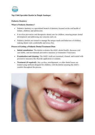 Top Child Specialist Dentist in Pimple Saudagar