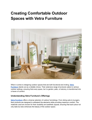 Redecorating Made Easy with Vetra furniture