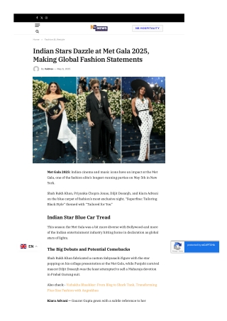 Indian Stars Dazzle at Met Gala 2025